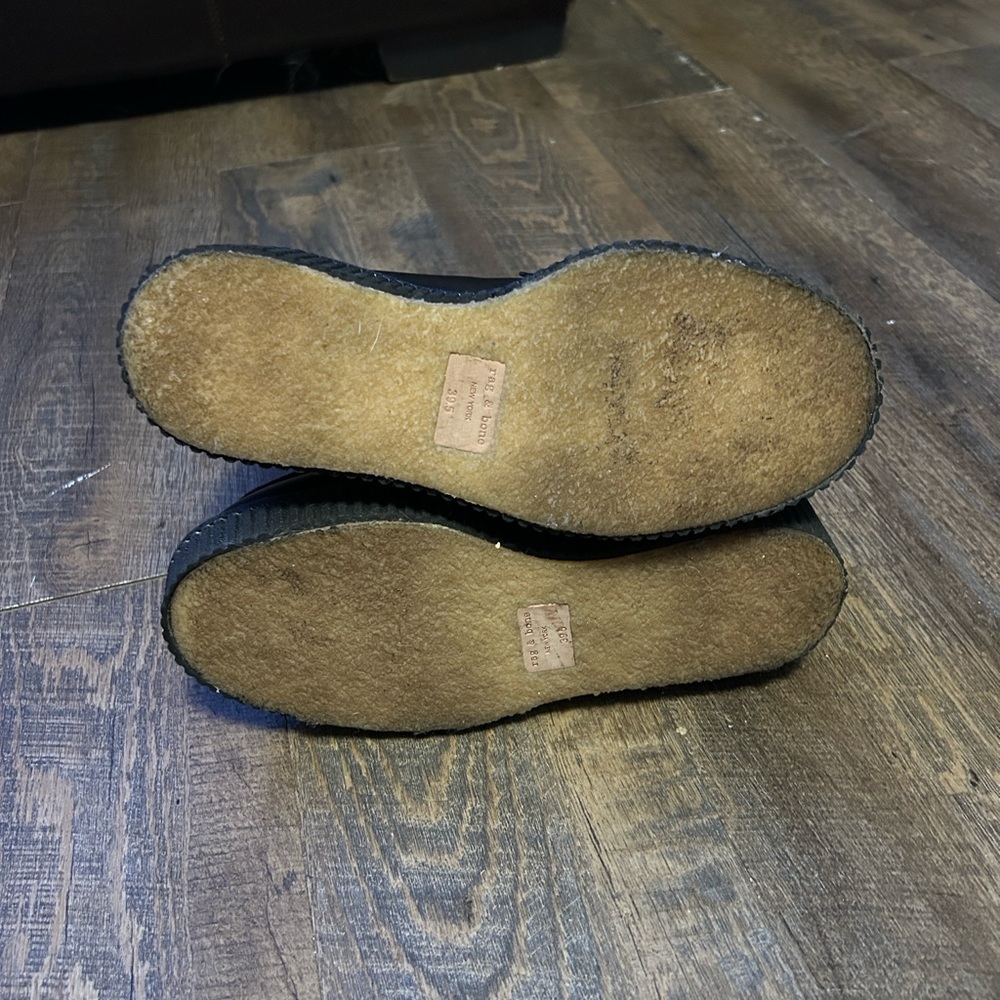 Rag & Bone Sloane Chelsea boots in black suede and leather wedge Size 39.5 (8.5) - Picture 7 of 10